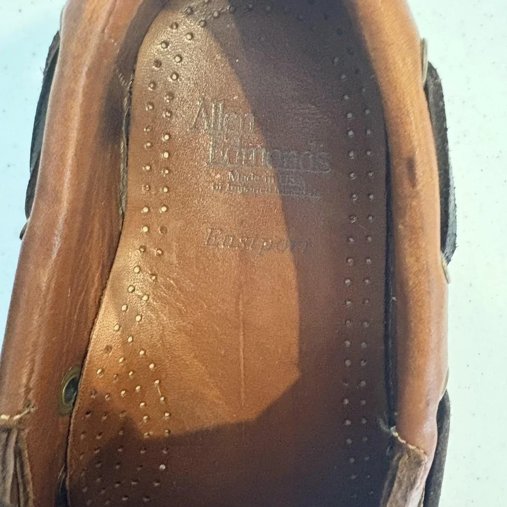 Allen Edmonds Eastport Shoes Mens Size 9 Brown Leather Boat Shoes Made USA 43504
